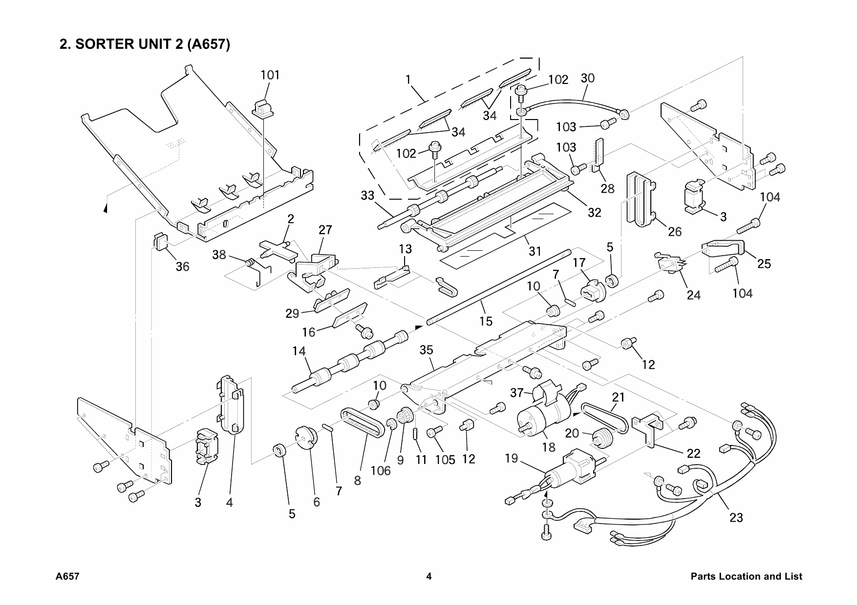 RICOH Options A657 SORTER Parts Catalog PDF download-4